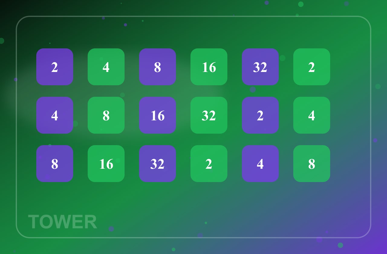 Tower Merge Rush generated game board